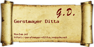 Gerstmayer Ditta névjegykártya